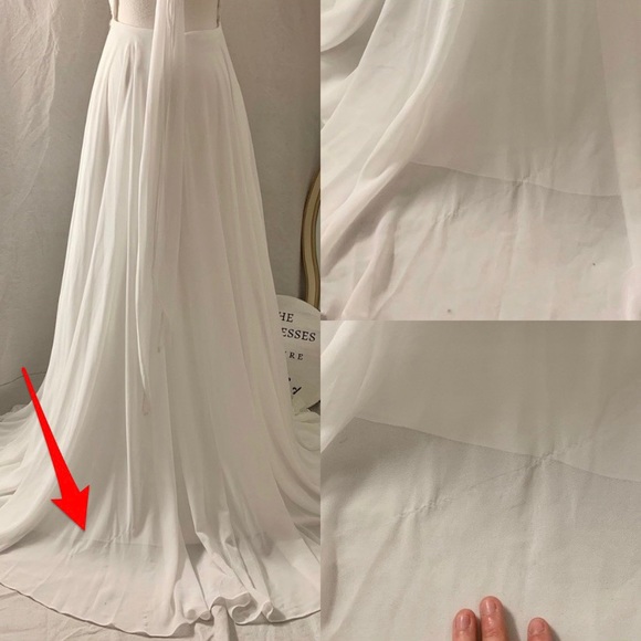 SOLD NWT JVN Jovani White Chiffon Lace Gown* - Picture 7 of 11